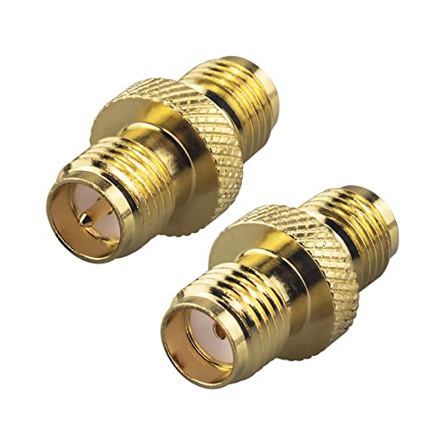 2-Pack Upgraded SMA Female to RP-SMA Female Adapter DC-18GHz VSWR ≤1.15 RF Coaxial Gold-Plated Adadper for FPV Drone Signal Booster Wireless LAN Device Gold-Plated - size: SMA Female to RP-SMA Female