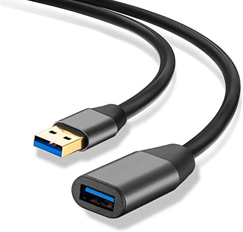 XXONE USB 3.0 Extension Cable 1ft, Aluminum Alloy USB Cable SuperSpeed USB 3.0 Type A Male to Female Extension Cord for Printer,PlayStation, Xbox,USB Flash Drive,Card Reader, Hard Drive, Keyboard - size: 1FT