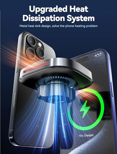 Cup Phone Holder Wireless Charger, Magnetic Phone Holder Car Wireless Charger, Fast Charging for iPhone 17/17 Air/17 Pro/17 Pro Max, Galaxy - Black - style: Magnetic Wireless Charger