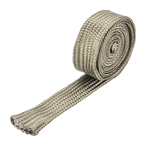 Generic Heat Shield Sleeve, 1/2" ID 3.3 Feet Heat Sleeve Automotive Wire Heat Shield Fuel Line Heat Shield Sleeve Heat Sleeve Heat Wrap 800 Degree for Wires, Titanium Color