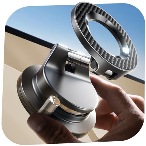 LISEN for Magsafe Car Mount, Magnetic Phone Holders for Your Car Vacuum, Phone Mount for Car Accessories for Women Men Jeep BMW, Suction Holder Kits, for iPhone 17 Pro Max 16 15 14 13 12,Carbon Fiber - color: Carbon Fiber