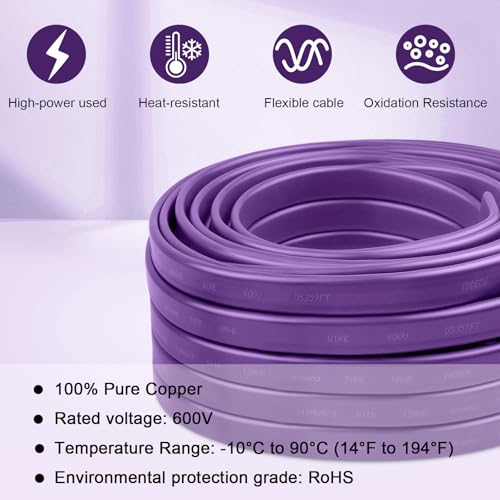 12/3 Wire with Ground - 10FT 12 Gauge NM-B Non-Metallic Sheathed Cable 100% Pure Copper 12 AWG 3 Conductor Residential Indoor Wire for Outlets, Switches, Other Loads and Lighting Wiring Projects etc. - size: 10FT, style: 12AWG/3