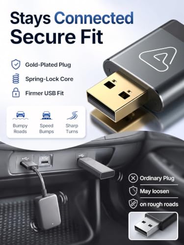 Wireless CarPlay & Android Auto Dongle for Digital Media Receivers Gray - color: Gray