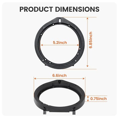 NuIth Car 6.5 Inch Speaker Adapter Bracket W/Wiring Harness Kit Select for 2006-2013 Honda Civic/Accord/CR-V/Acura 2007-2013 Aftermarket Front Rear Door Speaker Ring