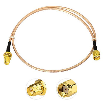 Yuslao WiFi Antenna Extension Cable 2ft 60cm RP-SMA Male to RP-SMA Female Low Loss RG316 Coax Cable (2-Pack) Compatible with WiFi Router USB Adapter Security IP Security Camera PCIE Network Card Modem - size: 2ft / 60cm (2-Pack)