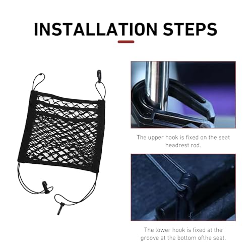 3-Layer Car Mesh Organizer, Front Seat Back Net Bag, Stretchable Kid Dog Car Net Barrier Pet Divider Storage, Universal Hanging Storage Netting Pouch for Most Auto, Sedan, SUV