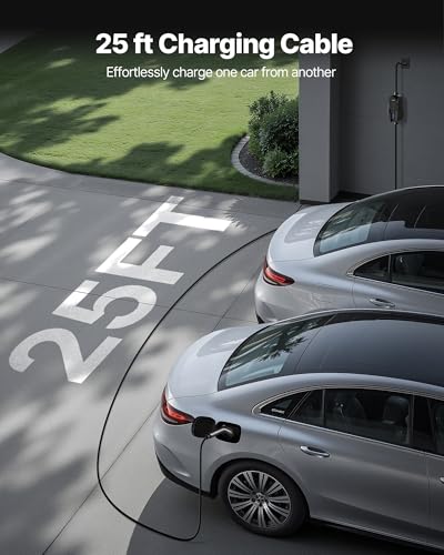 VEVOR Level 1 & Level 2 EV Charger, 16 Amp Portable Electric Vehicle Charger with 25 ft Cable, NEMA 6-20P Plug & 5-15 Adapter, J1772 Home Charging Station, LCD Display, IP66 Weatherproof