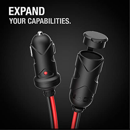 Cobra Power 500W Power Inverter, Portable – 500-Watt Car Charger, 2 Grounded AC Outlets & NOCO GC019 15A 14AWG 12V Adapter, Heavy-Duty Cigarette Lighter Plug, and Male to Female Socket