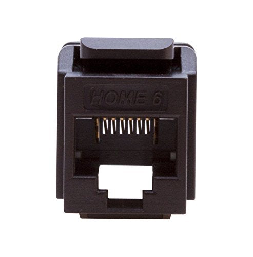 Leviton Home 6 Snap-In Connector, T568A/B Wiring, 61HOM-RE6, Black - color: Black