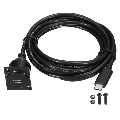 MECCANIXITY D-Type USB C 2.0 Panel Mount Extension Cable, 480Mbps Type-C Male to C Female Panel Mount Connector Cord for PC Phone Charging Data Transfer Home Car Accessories, 2.0m/6.6ft - size: 6.6ft