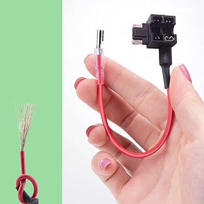 3PCS Low Profile Mini Blade Fuse Tap, Haojiaho 12V-24V-32V Low Profile Mini Blade Fuse Holder with Wire Harness for Cars Trucks Boats, 8 pcs Fuse (3A 5A 7.5A 10A 15A 20A 25A 30A) and Fuse Puller