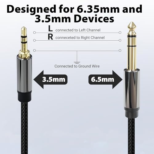 Cyberguys! 3.5mm to 1/4 Cable, TRS to TRS Stereo Audio Cord, 16ft - size: 16ft