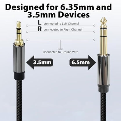 Cyberguys! 3.5mm to 1/4 Cable, TRS to TRS Stereo Audio Cord, 16ft - size: 16ft