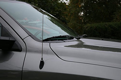 15 Inch Stainless Antenna for F-150, F-250, F-350, F-450, F-550, F-600, F-650, Raptor (1980-2026) - | Dodge Ram 1500, 2500, 3500 - color: STAINLESS