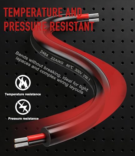 XINWANG 22AWG 2-Conductor Electrical Wire, UL2464, 26.25FT - size: 22AWG-2C(2x0.34mm²)-8M