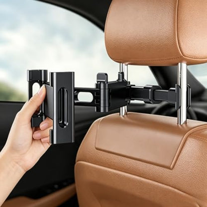 Telescopic Car Rear Pillow Phone Holder Tablet Car Stand Seat Rear Headrest Mounting Bracket for Tablet etc for iPhone Samsung (Black Retractable) - color: Black Retractable