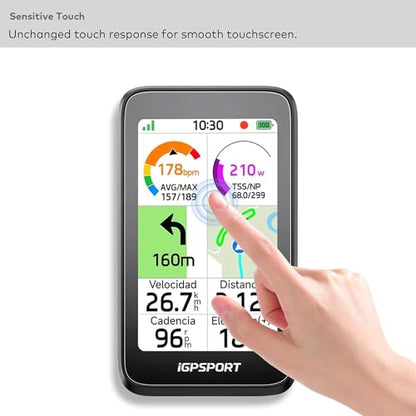 [3-Pack] INNOSURE Premium Silicone Case & Tempered Glass Screen Protector for iGPSPORT BiNavi Air - Cycling GPS Computer Anti-Drop, Durable (Black) - color: BiNavi Air - Glass & Case Black