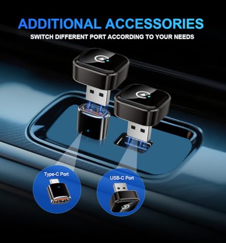 Dual Band Wireless CarPlay Adapter, 2-in-1 CarPlay & Android Auto Dongle