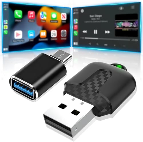 Wireless Carplay Adapter, Convert Wired to Wireless CarPlay, Compatible with CarPlay, Plug and Play, Type-C/USB, Suitable for 800+ Vehicles (Matte Black) - color: Matte Black