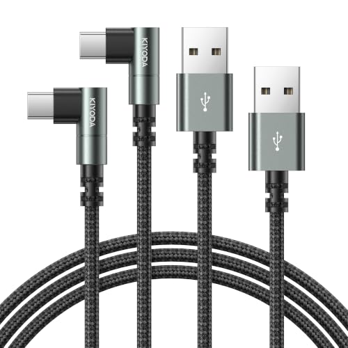USB C Cable 90 Degree [2Pack 6FT] 3A Fast Charging USB to USB C Cable Nylon - color: Gray, size: 6FT, style: USB A to USB C