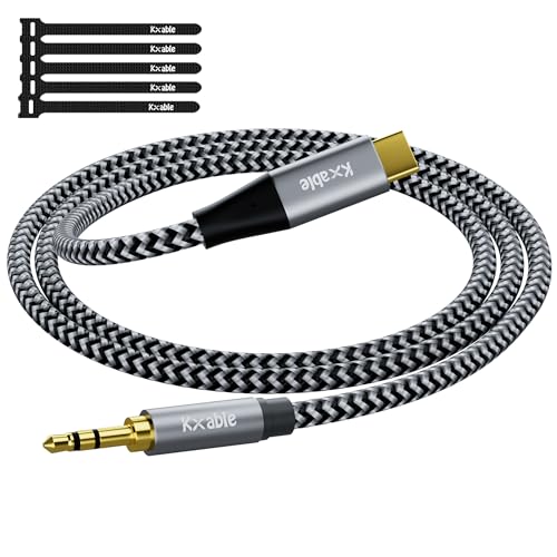 Aux to USB C Cable 4 FT, USB C to 3.5mm Audio Aux Jack Cable, Hi-Fi Stereo Cord, Headphone Car Auxiliary Cable, Compatible with iPhone 16/15 Plus/Pro/Pro Max, Galaxy S24/23 iPad Pro Air Pixel 9 - size: 4 FT