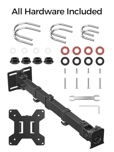 suptek Single Monitor Arm for Desk Mount Stand,Adjustable Monitor Arm for 13 to 32 inch Screen,Load Capacity 22lbs, Pole Adjustable Supports 0.8-2.4 Inch, VESA 75/100mm Black(MD6DBG) - size: Adjustable Pole Monitor Arm