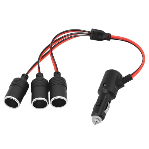 Mandark Car Cigarette Lighter Splitter, 1 to 3 Vehicle Cigarette Lighter Splitter Adapter Power Charger Port, 12V/24V Female Socket Plug Extension Cable, Universal for Most Cars - size: 1 to 3 car cigarette lighter