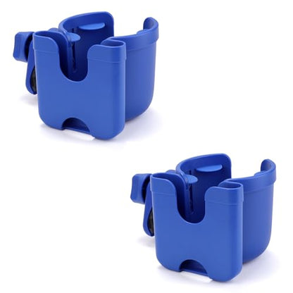 Accmor Stroller Cup Holder with Phone Holder, Bike Cup Holder, Universal Cup Holder for Uppababy Nuna Strollers, 2-in-1 Drinks Holder for Walker, Wheelchair, Scooter - color: All Dark Blue & All Dark Blue