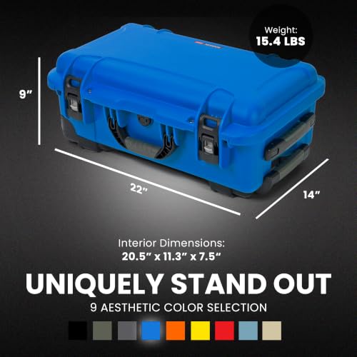Nanuk 935 Pro Photo Kit – Waterproof Travel Camera Hard Case with Padded Dividers and Wheels, 22” x 14” x 9” - Dustproof and Impact Resistant, Airline Carry-On Approved – Blue - color: Blue - Pro Photo Kit