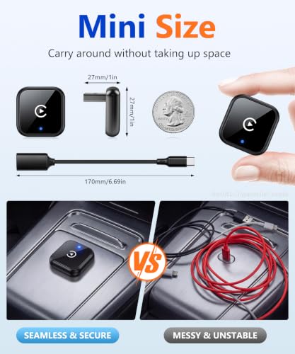 2 in 1 Wireless CarPlay Adapter for iPhone & Android - size: 2 IN 1, Black (NOT Spports Mirrolink)