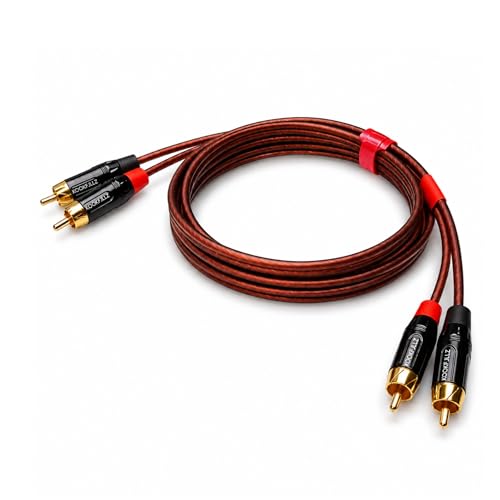 RCA Phono Cable 5 Feet - Low Noise Shielded Turntable Cable, Gold Plated 4N OFC Male to Male Stereo Audio Cable for Technics Panasonic Vinyl Record Player Phono Preamp