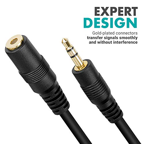 Movo MC20 3.5mm Audio Cable - 3.5mm TRS Female to Male 20ft Extension Cord for Microphones, Headphones, and More - size: 20-foot