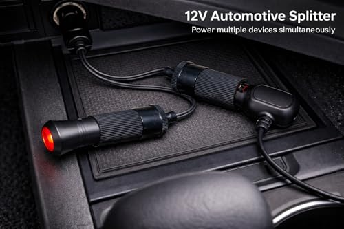 MGI SpeedWare 12V Cigarette Lighter Splitter – Dual 12V Socket Adapter & Automotive Power Outlet Extender for Car, Truck, RV, Boat, Max 5A 60W