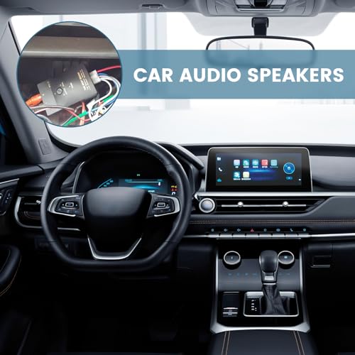 2-Channel Car Audio RCA Line Output Converter, High to Low Converter for Adding Amplifier Subwoofer, Hi Low RCA Conversion Device Adapter for Stock Stereo Aftermarket Head Unit Systems