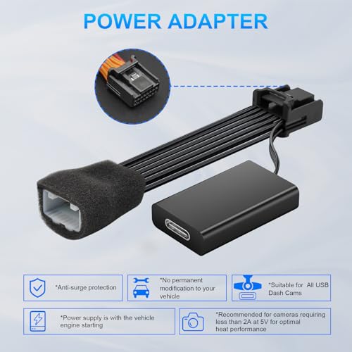 mangoal Dash Cam Power Adapter for Toyota & Lexus (Model D, 16-Pin) -Lane Trace System Adapter, Compatible with Selected Toyota and LexusVehicles, Fits Vehicles with TSS 3.0 Lane Assist Port