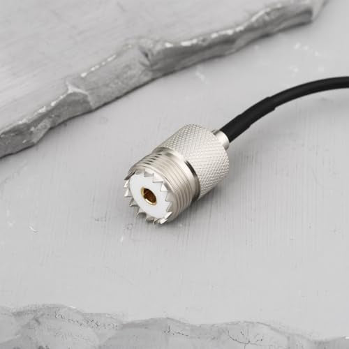 UHF Female to DIN AM/FM Male Radio Antenna Adapter Cable 50cm RG174 Compatible with Car CB Radio