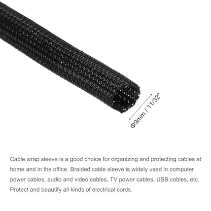 MECCANIXITY Split Sleeve Wire Loom 11/32" 9.84Ft Black Self Wrapping Braided Sleeve UL94-V2 Fireproof PET Sleeving for Automotive, Home Cable Management - color: Black, size: 11/32 Inch x 9.84Ft