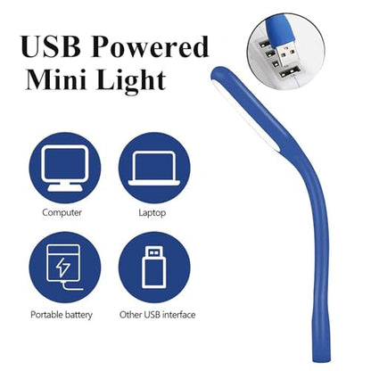 Mini Flexible Light, Portable USB Led Reading Night Lamp for PC Laptop Computer Notebook Power Bank - 2 Pack (Dark Blue) - color: Dark blue