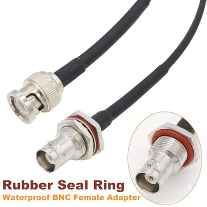 exgoofit BNC Cable Waterproof, 2-Pack 50 ohm RG58 BNC Male to Female Coaxial Cable 3FT Low Loss Antenna Extension for CB Radio/VHF Ham Radio/Wireless Microphone/Antenna/CCTV/Amateur Radio etc.