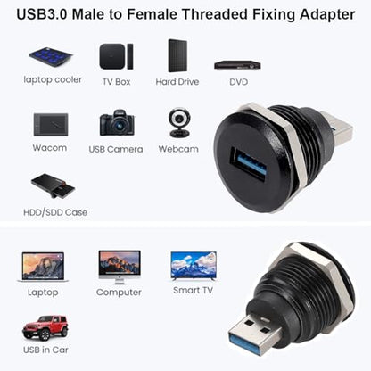 PENGLIN 2PCS USB 3.0 Connector, USB Male to Female Conversion Connector, USB3.0 Panel Mount Extension Adapter for Data Transfer/Charging (Pack of 2) - size: USB 3.0(2PCS) (Pack of 2)
