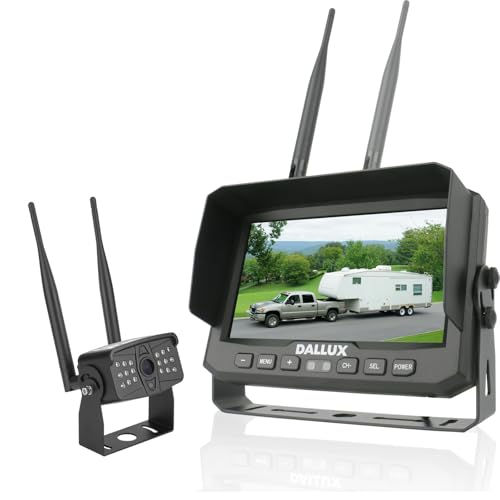 DALLUX Digital Wireless Backup Camera,7 inch DVR Monitor for Heavy Vehicle/5th Wheel Pickup/Truck/Trailer/Bus/Van/RV Camper/Agriculture with 1080P Stable Signal IP69K Reverse Rearview/Front Camera