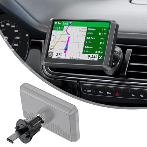 Garmin GPS Car Mount – Upgraded Metal Hook Air Vent Holder, 17mm Ball Air Vent Mount Compatible with Garmin Nuvi, Drive, DriveSmart, Dezl & Other 17mm Ball GPS Devices - color: Black
