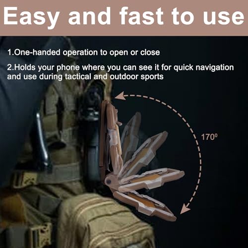 MOLLE Vest Phone Holder,Chest Phone Mount Tactical Vest Attachment，Folding Navigation Board Universal Chest mounting Accessory,for Screen Size 4.7"-6.7"