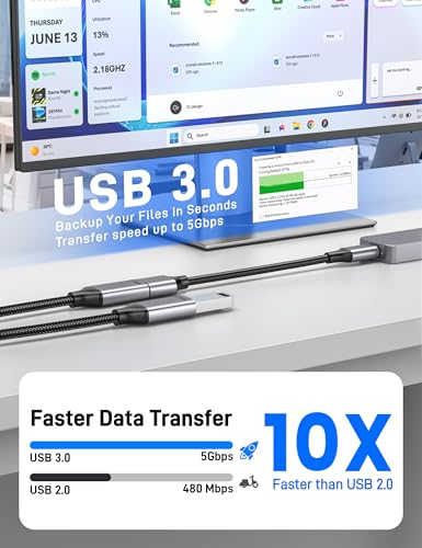 3.3Ft USB 3.0 Male to Dual USB Female Splitter Cable, A Male to 2 Female Extension Cable Support Charging and Data Transfer for Mac, Xbox. - size: 1 Pack (3.3 ft)