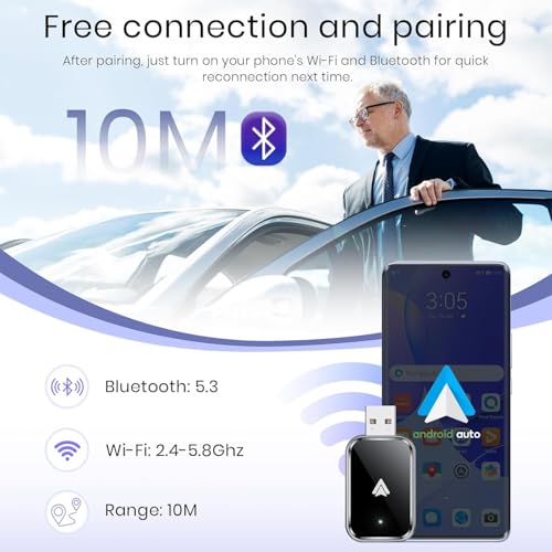 Wireless Android Auto Adapter, Convert Wired to Wireless