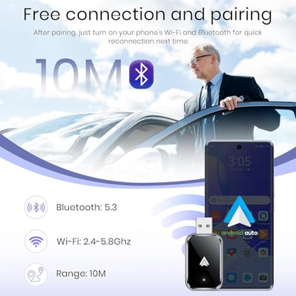 Wireless Android Auto Adapter, Convert Wired to Wireless