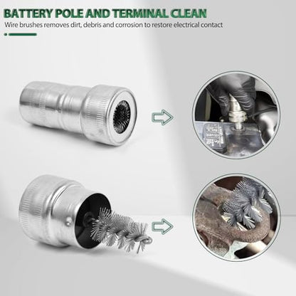 Auto Car Battery Terminal Brush Wash Clean Tools Post Terminal Cleaner Dirt Bottle Head Clip Wire Dirt Corrosion Washers Protector Fiber