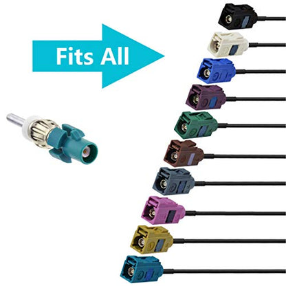 Bingfu Car Antenna Adapter Car Stereo FM AM Radio Antenna Adapter Connector,Fakra Z Male to DIN Plug Connector Converter for Vehicle Stereo Audio HD Radio Head Unit CD Media Player Receiver
