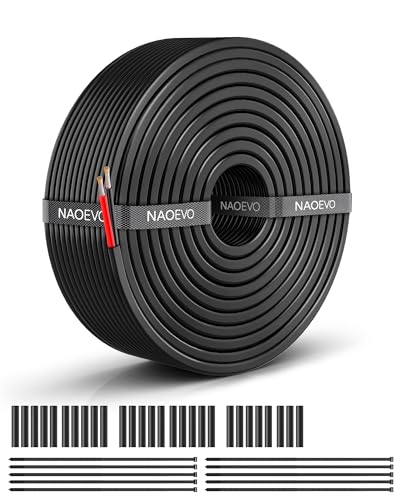 NAOEVO 14 Gauge Wire 2 Conductor, 14 Gauge Automotive Wire 12V Cable, 50FT - size: 50ft, style: 2C-14AWG