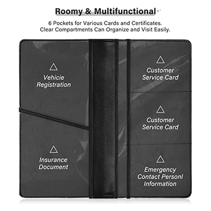 ALAZA Car Registration and Insurance Card Holder Cute Boho Cactus Vehicle Glove Box Automobile Documents Paperwork Waller Case Organizer
